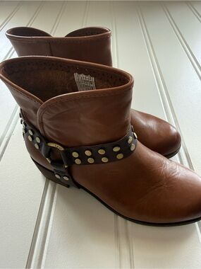 UGG Moto Australian Darling Harness Boots Biker Leather Buckle Women 7 3015